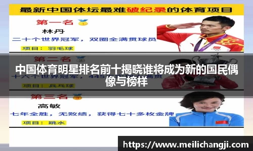 中国体育明星排名前十揭晓谁将成为新的国民偶像与榜样