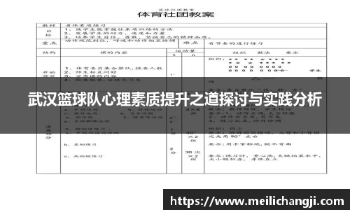 武汉篮球队心理素质提升之道探讨与实践分析